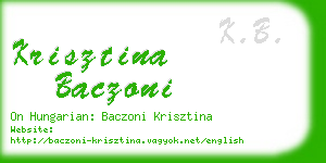 krisztina baczoni business card